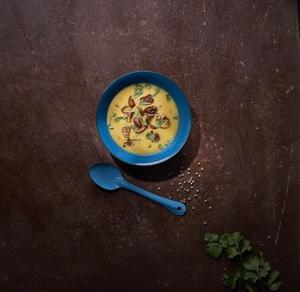 Cream of pumpkin soup, cinnamon, button mushrooms