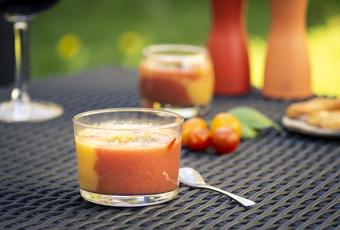 Heirloom Tomato and Bell Pepper Gazpacho