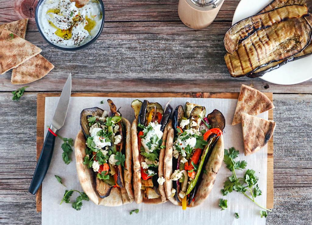 Grilled Vegetable Gyros_landscape-flatlay - Peugeot Saveurs