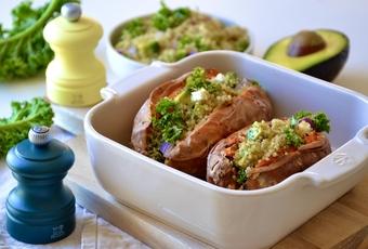 Vegetarian stuffed sweet potatoes