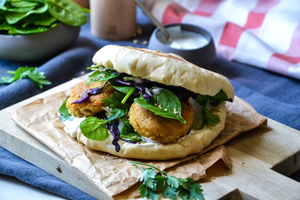 Homemade Pita Bread and its Falafels