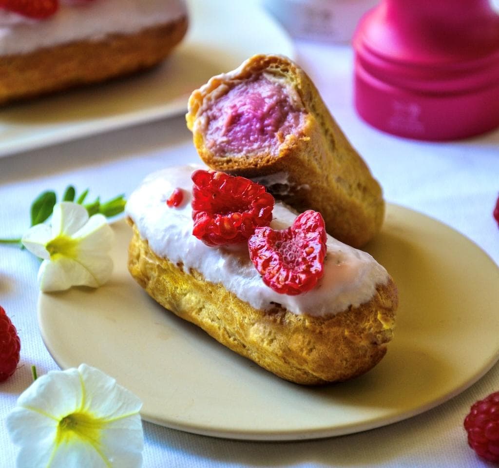 Healthy Raspberry Coconut Mini Eclairs Recipe