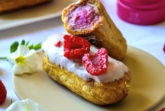 Healthy Raspberry Coconut Mini Eclairs Recipe