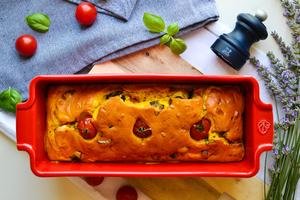 Cherry tomato, aubergine and feta cheese bread