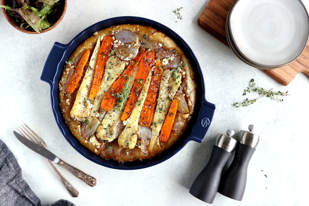 Parsnip, Feta, and Shallot Tarte Tatin