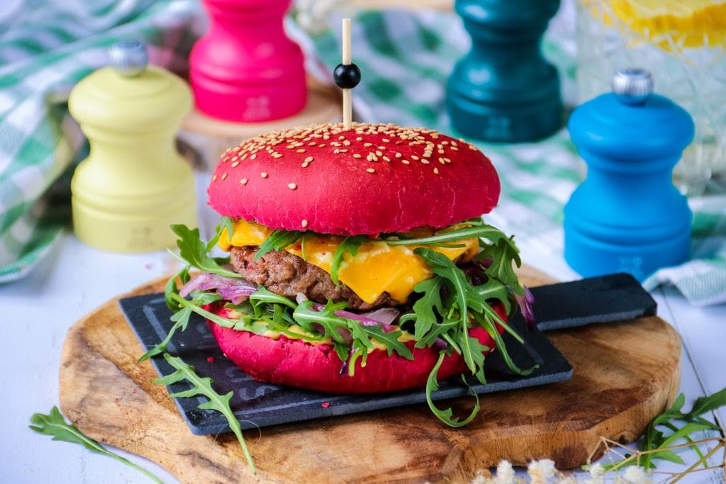 Mardi Gras Pink Burger Buns