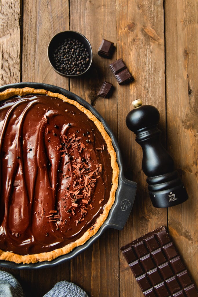 Chocolate and pepper tart