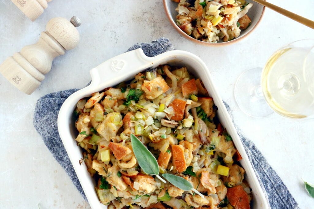 Best Vegetarian Stuffing with Leeks and Wild Mushrooms