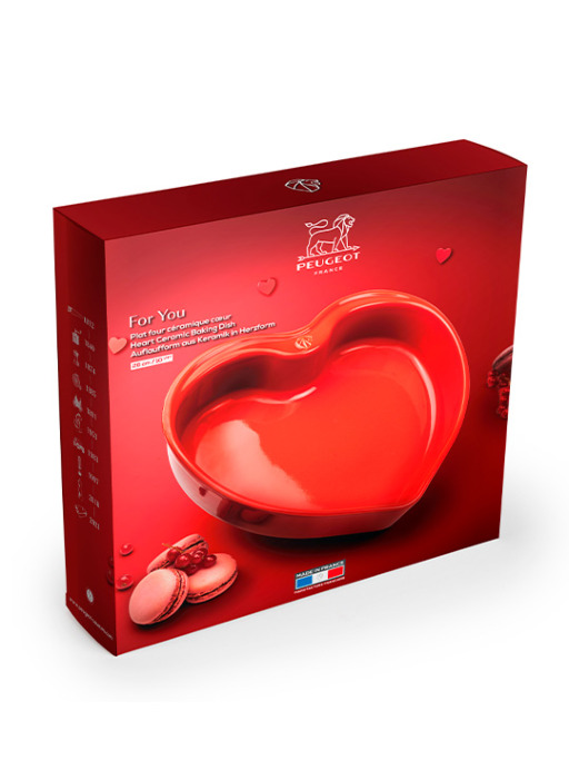 DEMDACO Gather 'Round Holiday Heart Baking Dish | Ceramic Stoneware, 9.5 X 9.5 Inch, 'Made With Love' Red Serving Dish