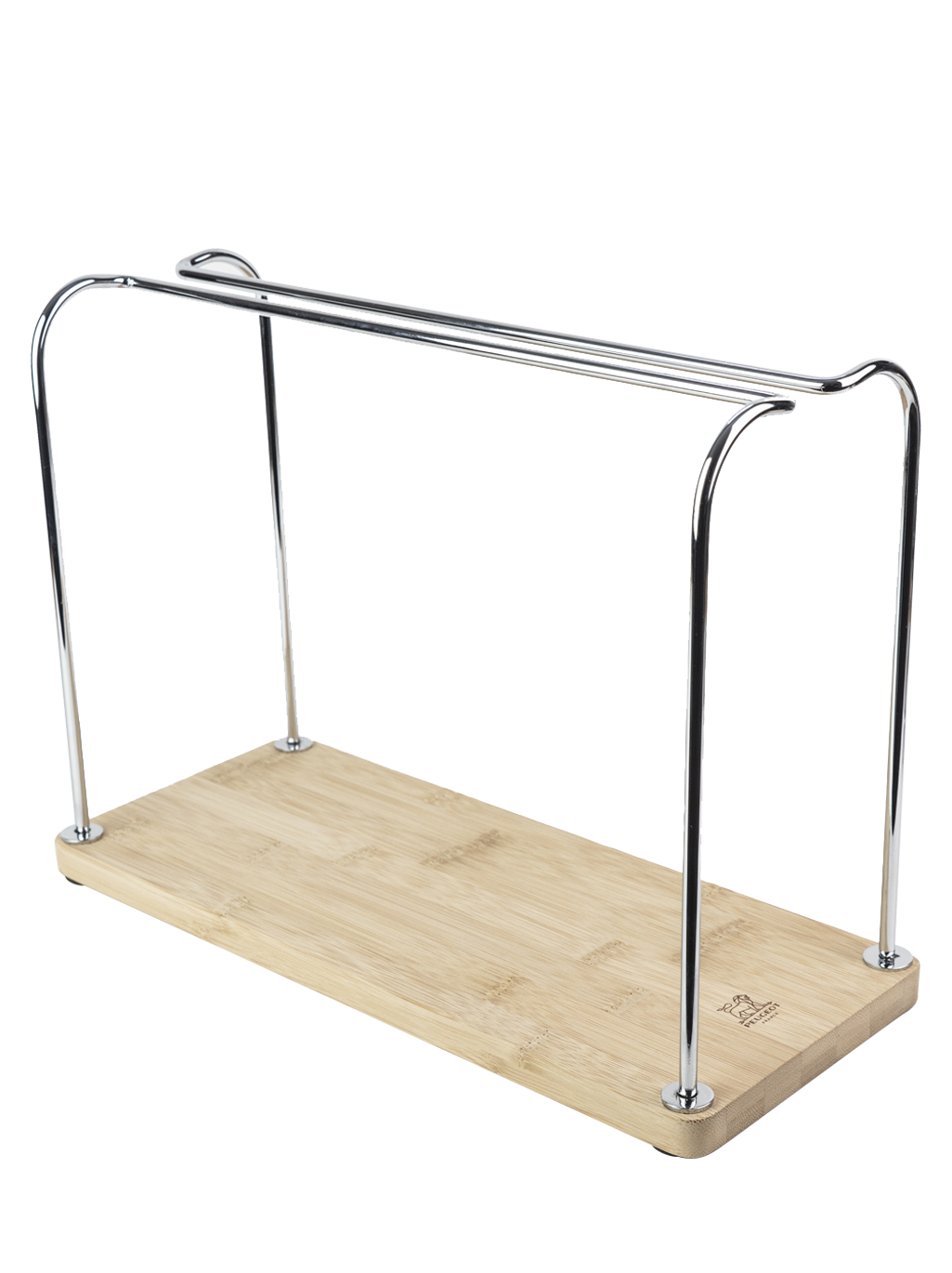 A practical wooden and metal stand for elegantly holding and presenting your glass stemware. Paris Bouquet