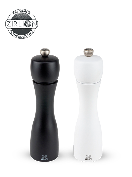 Image of This set of contrasting salt and pepper mills offers significant polish, performance and practicality. The Tahiti model is a design classic but the mo