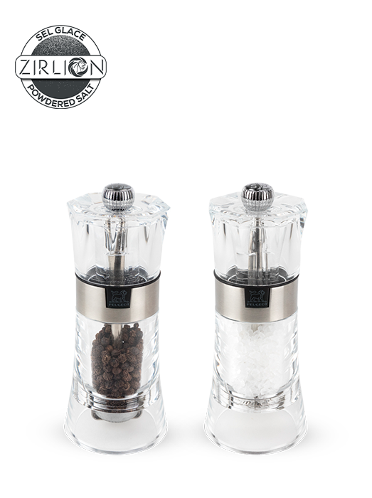 Image of The transparency of the acrylic used to make the Oslo duo of salt and pepper mills makes the best use of the beauty of the contents of the mills. The