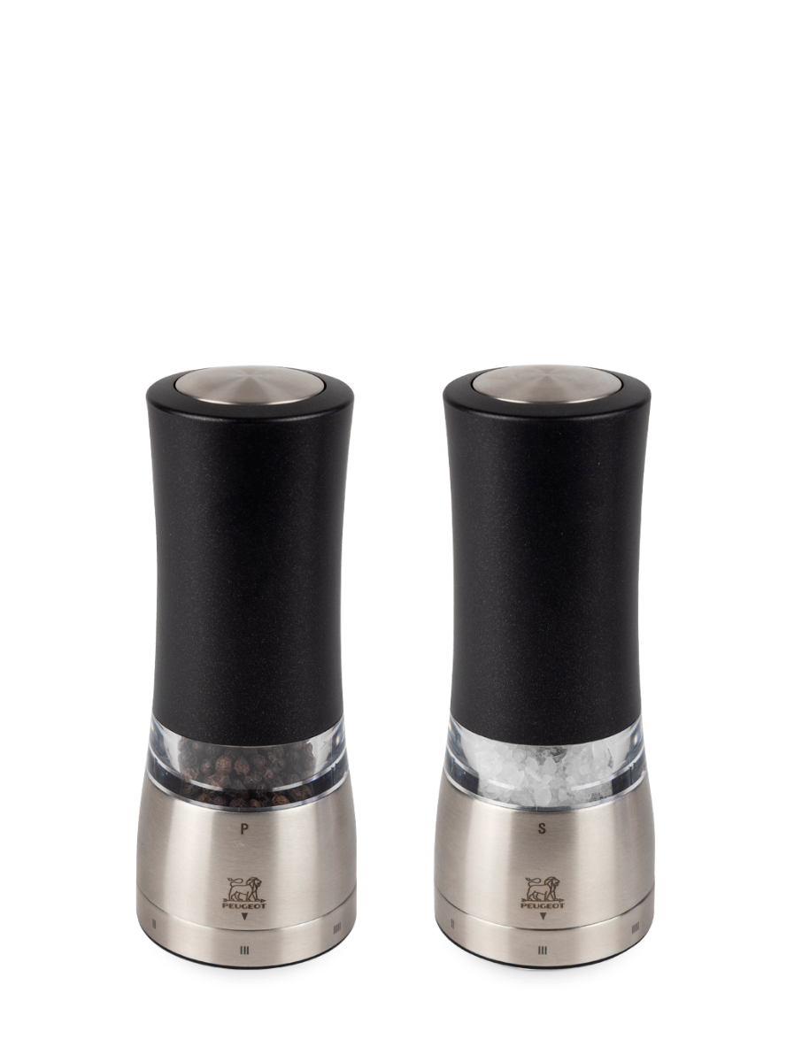Peugeot Iridescent Black Instantly Identified By Its Curved Profile, The Interplay Of Its Materials And Its Timeless Design, The Daman Collection Has Received Widespread Recognition And Acclaim. With This Set Of Salt And Pepper Mills, Has Added A New Feature To This Iconic Collection, And Is Now Offering It In An Electric Version. Daman Electric