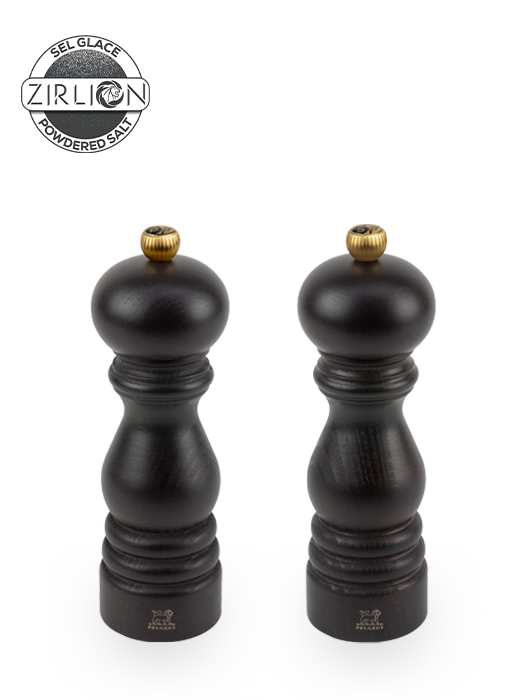 The Paris model in chocolate finish is an iconic Peugeot design. These pepper and salt mills are made in France from beechwood and equipped with