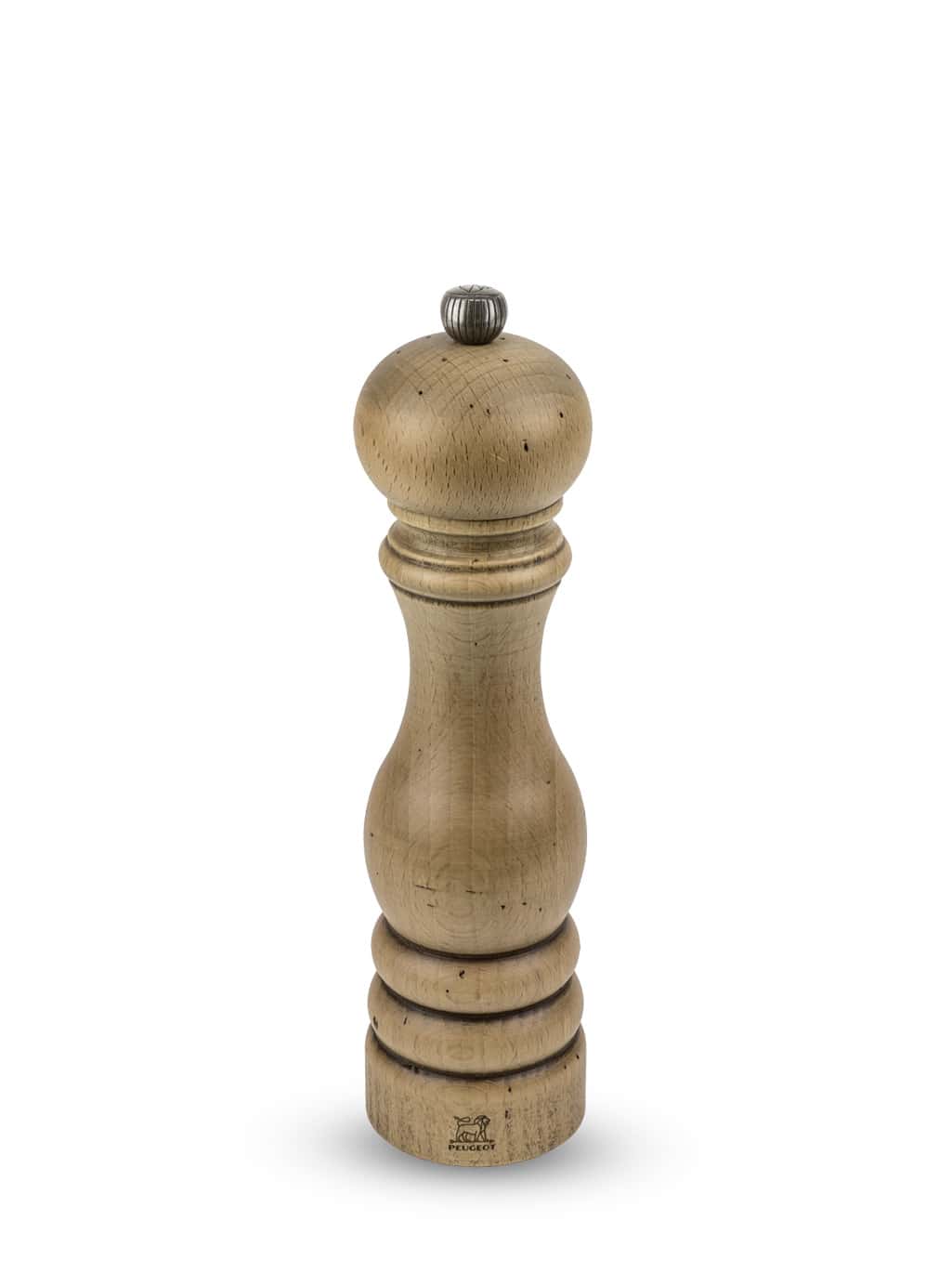 Image of Manual Beech Wood Pepper Mill with Antique Finish, 22cm Paris Antique