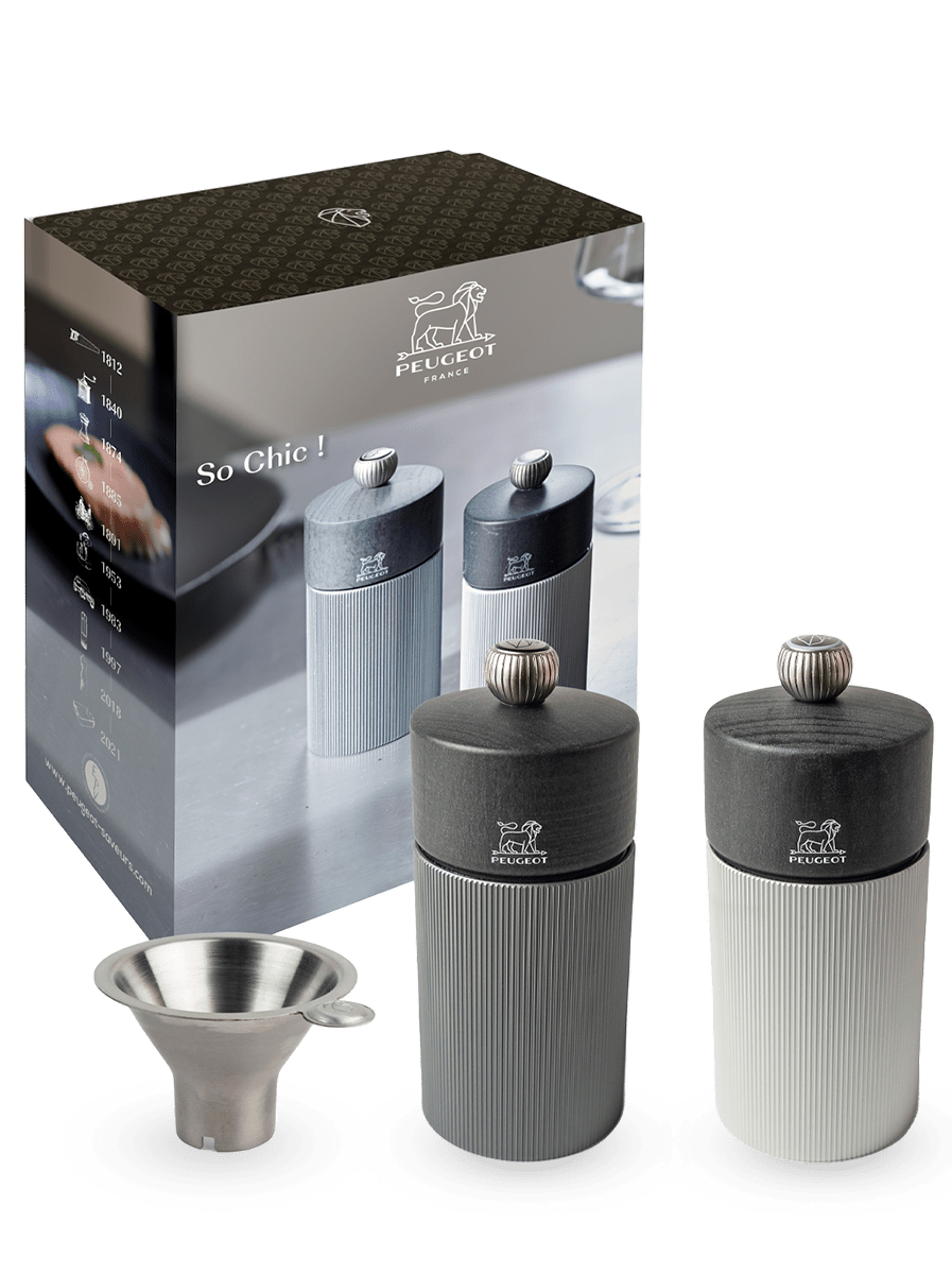 Image of Carbon Line Salt and Pepper Mill Gift Set with Compact Funnel Line Gift Set