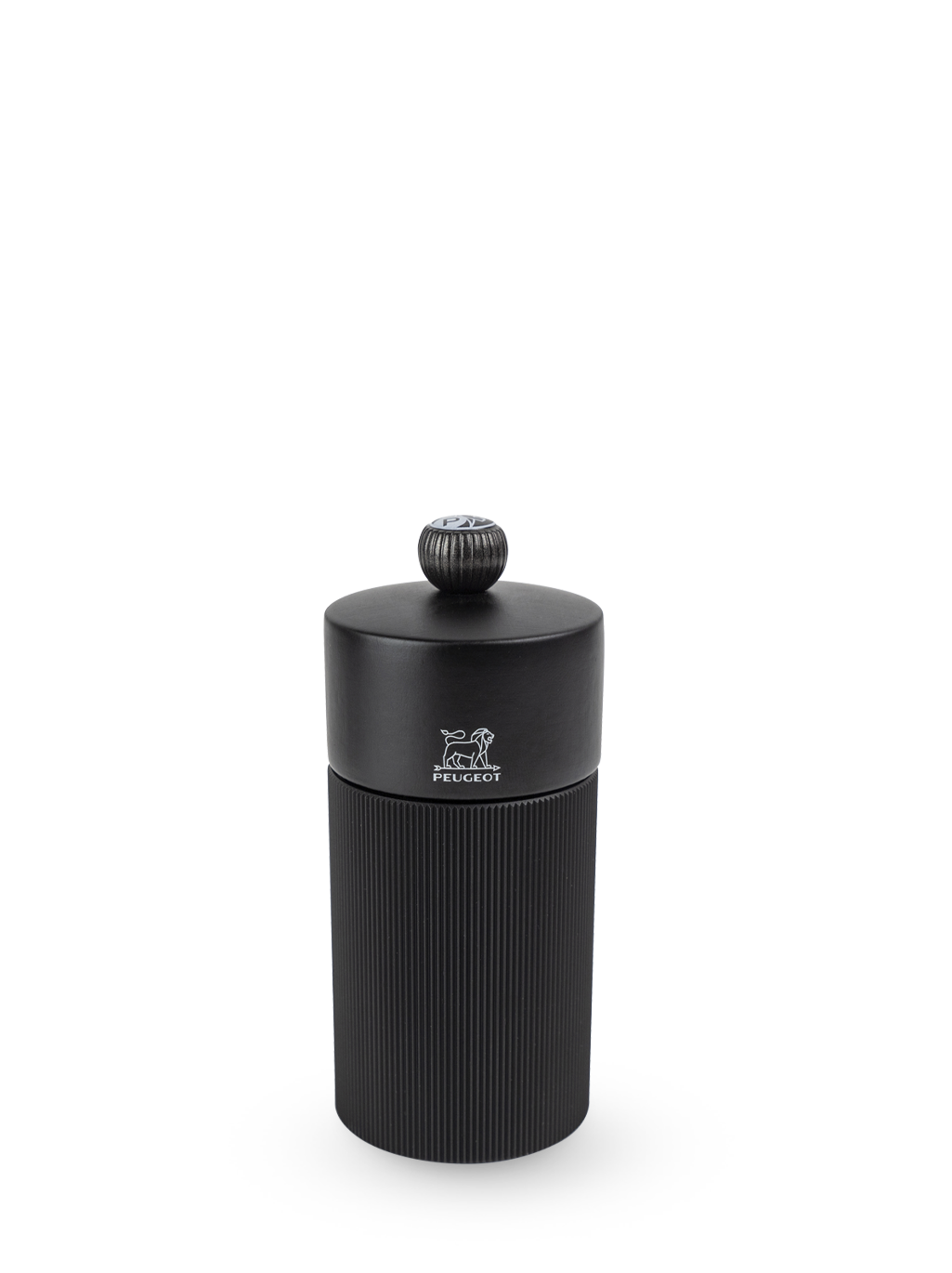 This all-matte black version of Peugeot's Line mill stands out with its elegant and modern look. With a striated aluminum body, wooden top and perfectly ergonomic design, the matt black Line pepper mill is a clear winner. Line