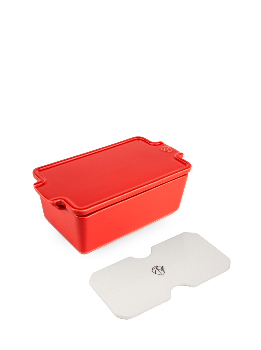 Ceramic Terrine With Press, Red, 600 to 700 g Appolia